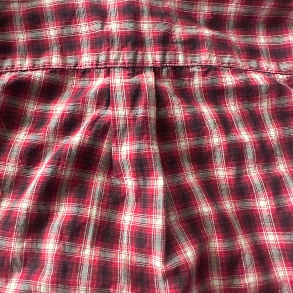 Ralph Lauren Button Down Dress Shirt Boys Size 5 red, white, and black plaid. - Picture 4 of 8